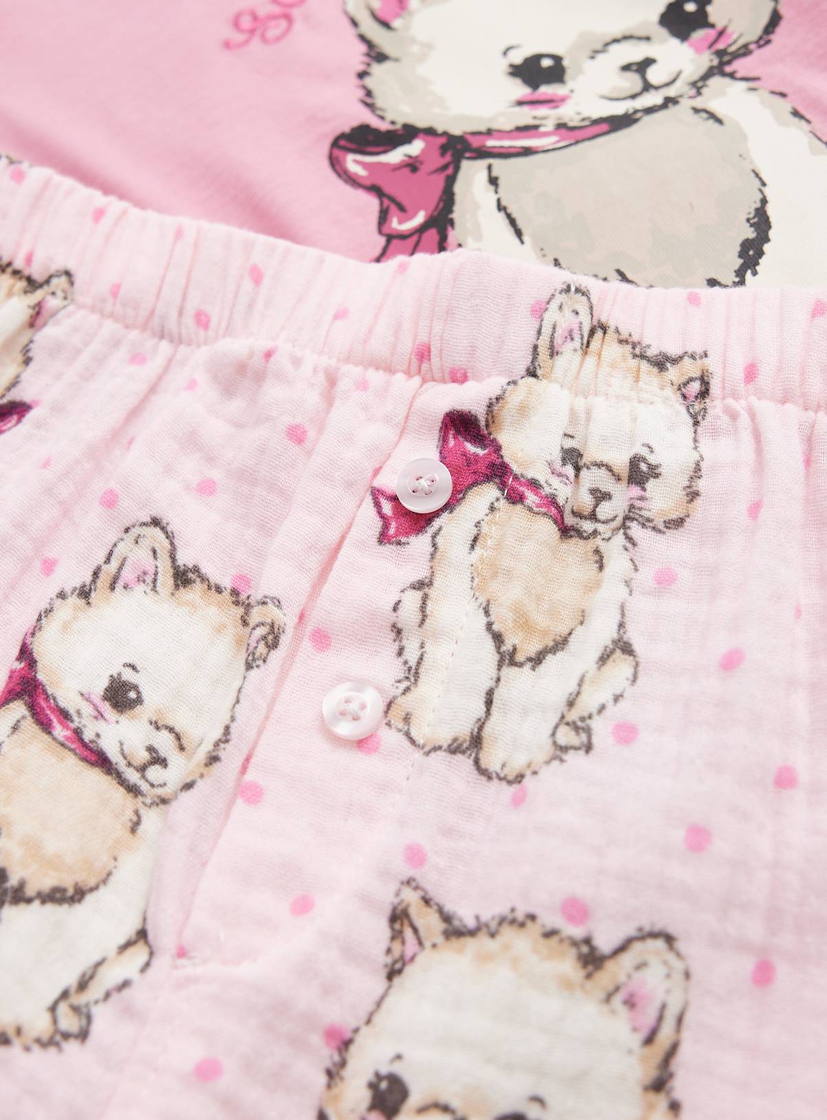 Pink Cat Print Pyjamas 9-10 years - Image 2