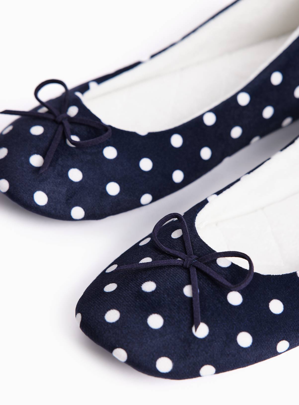 Navy Spot Ballerina Slippers 5 - Image 4
