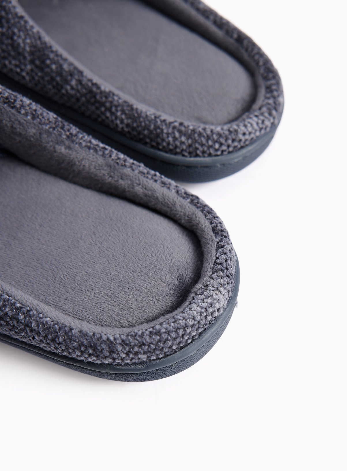 Charcoal Velour Cupsole Slippers L - Image 4 thumbnail