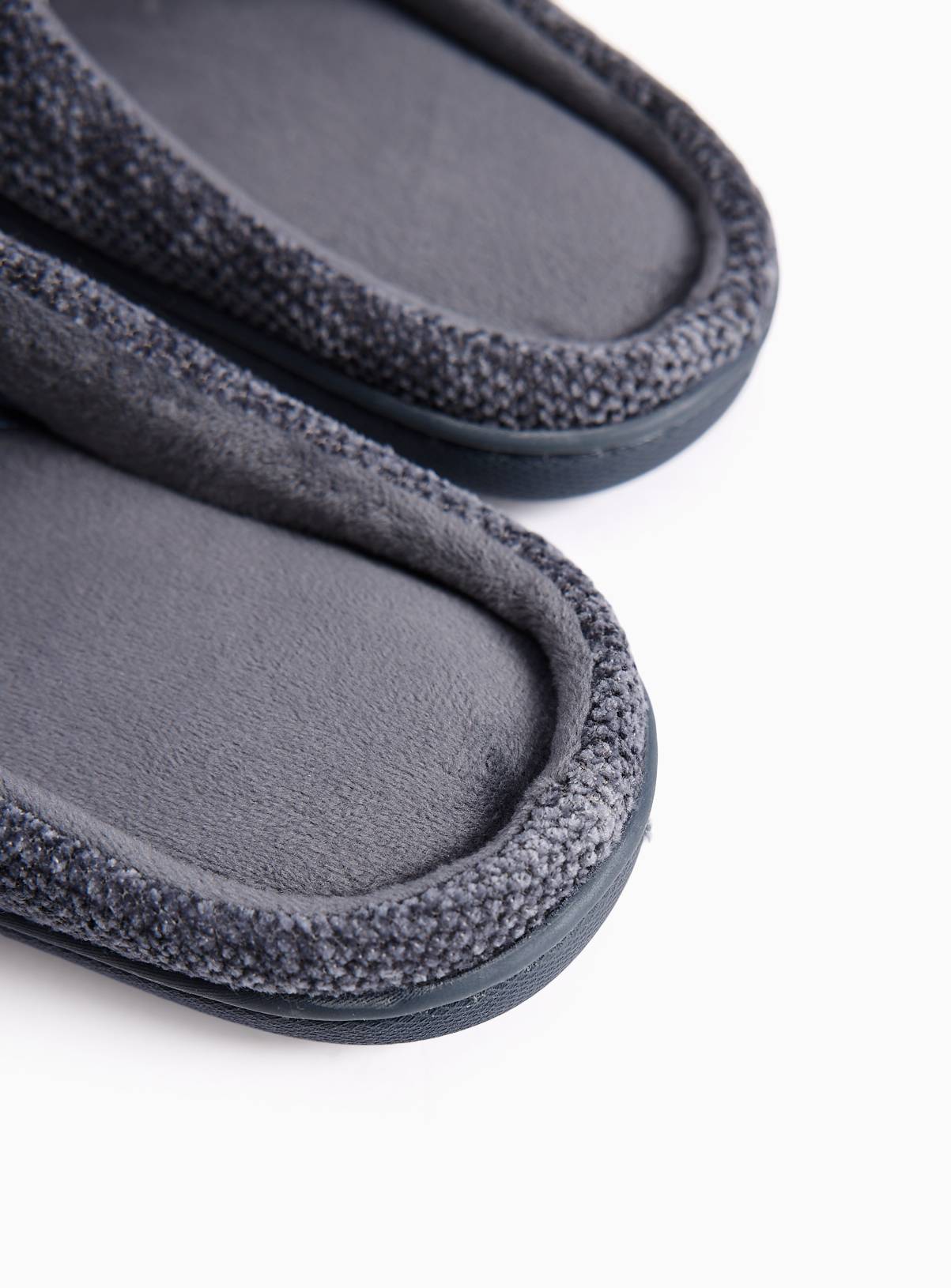 Charcoal Velour Cupsole Slippers L - Image 4
