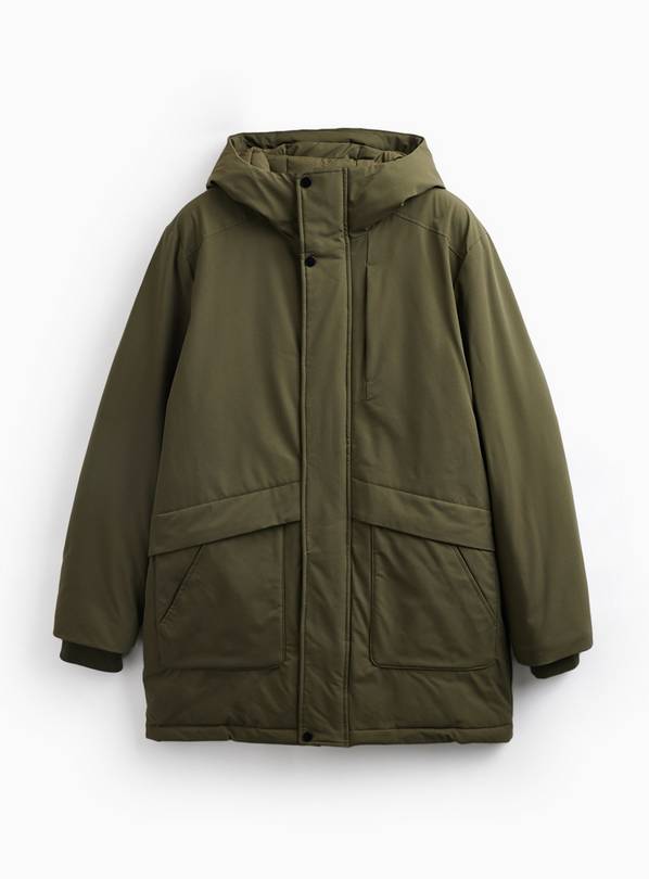 Khaki Hooded Longline Parka XXL