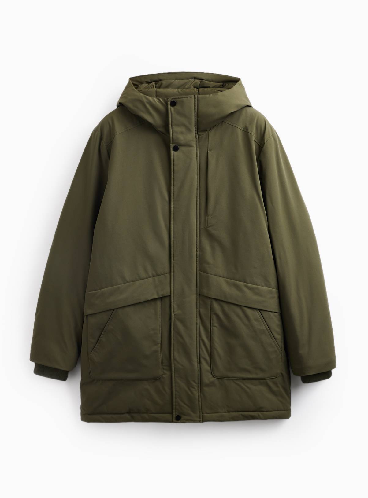 Khaki Hooded Longline Parka XXXL - Image 3