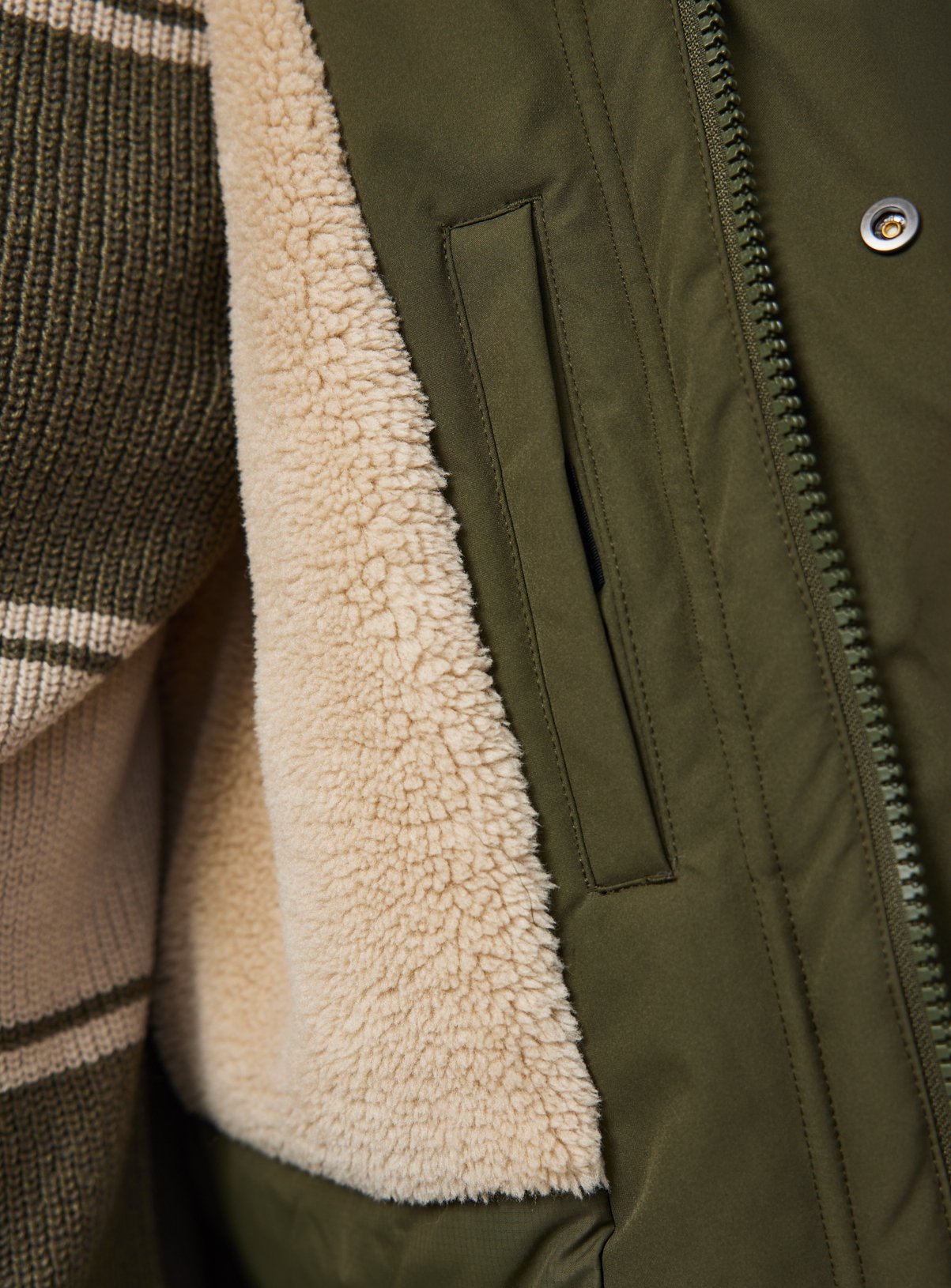 Khaki Hooded Longline Parka XXXL - Image 5 thumbnail