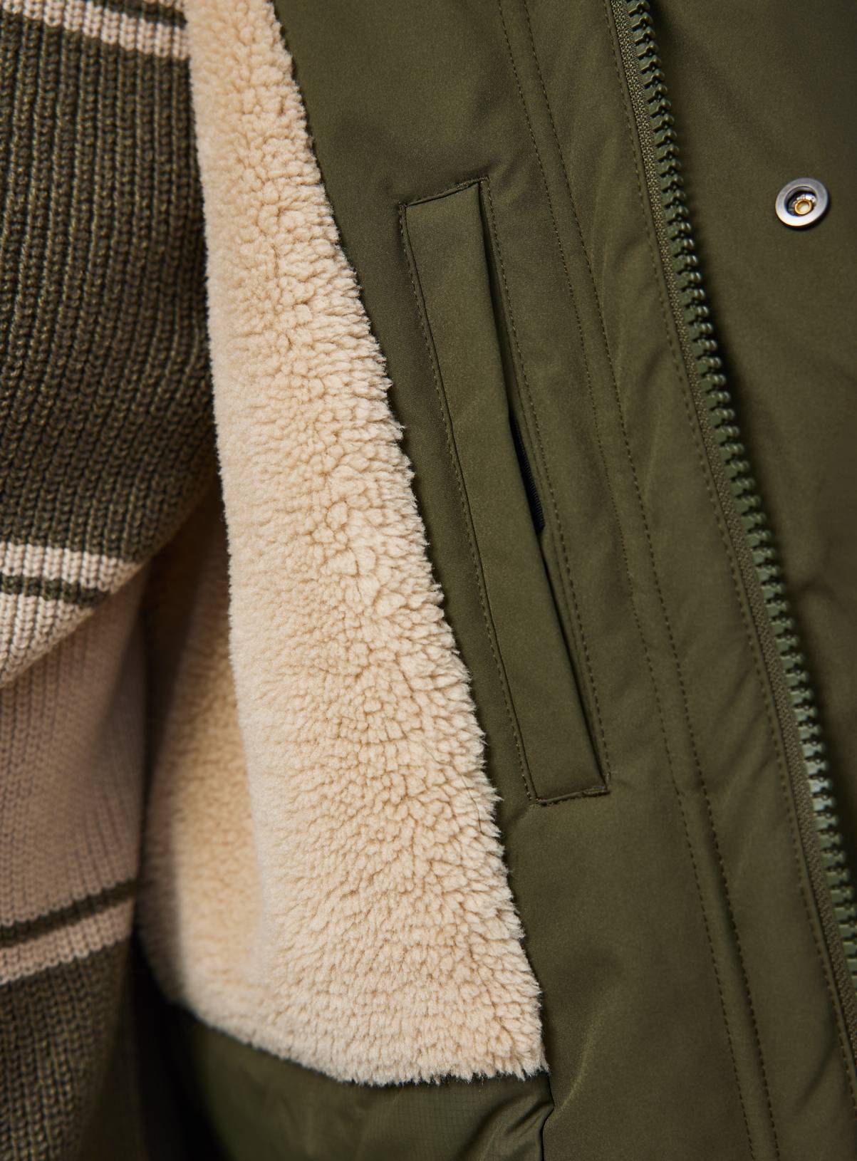 Khaki Hooded Longline Parka XXXL - Image 5