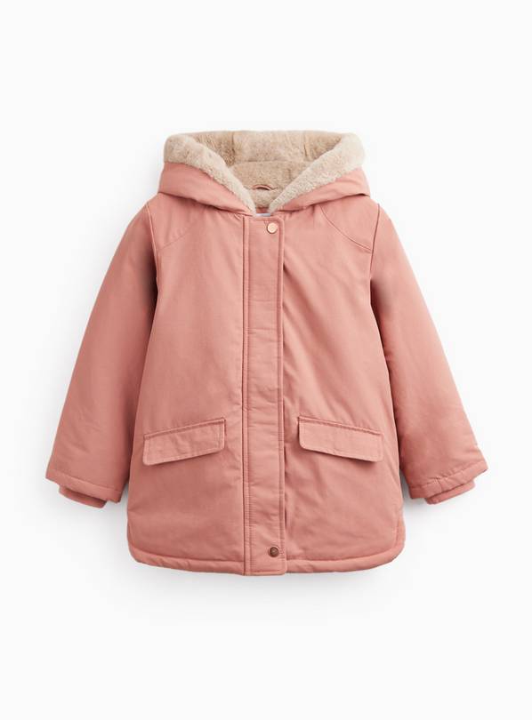 Pink Faux Fur-Lined Parka 4-5 years