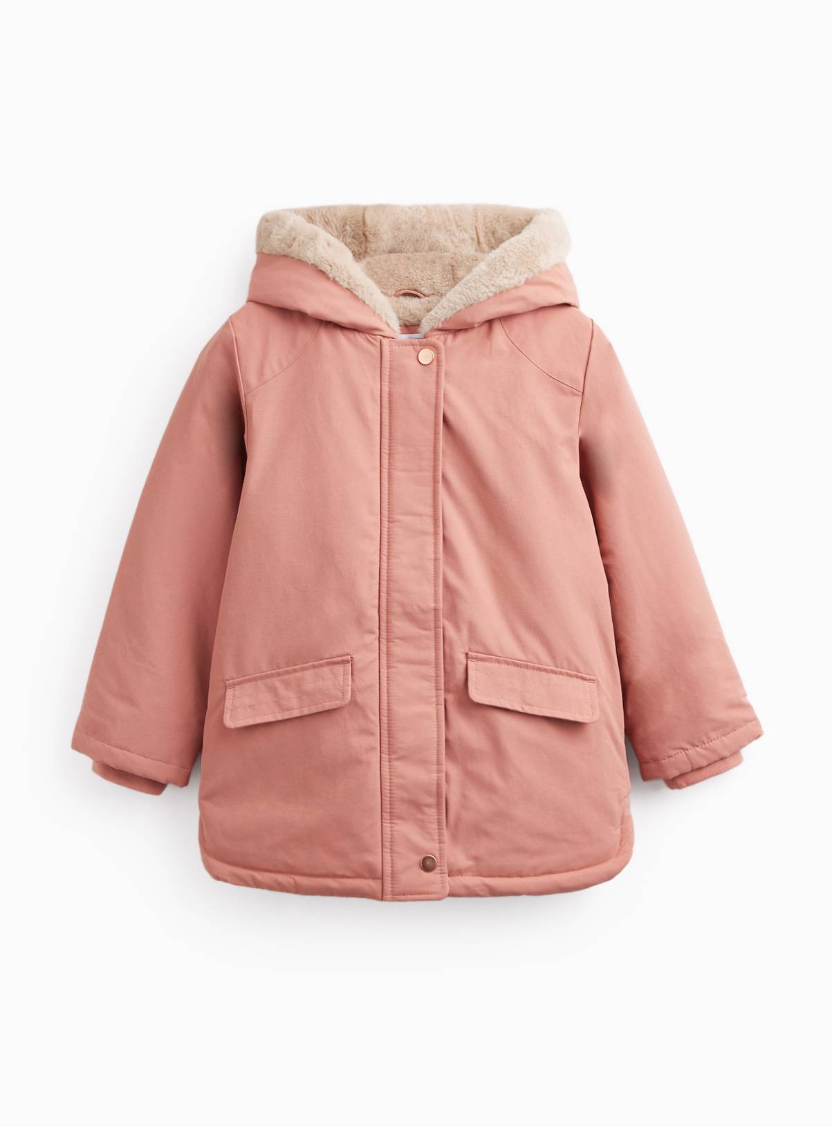 Pink Faux Fur-Lined Parka 4-5 years - Image 1