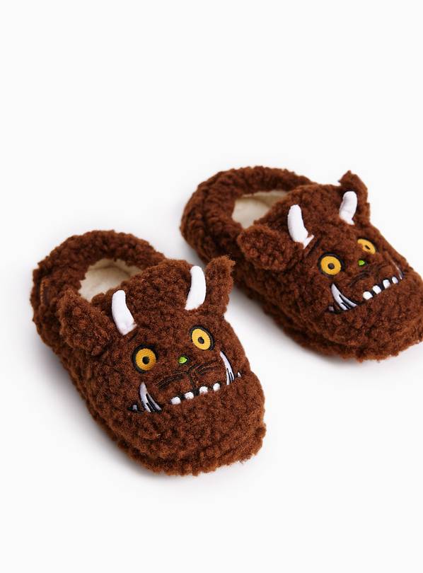 Gruffalo Brown Embroidered Slippers 8-9 Infant