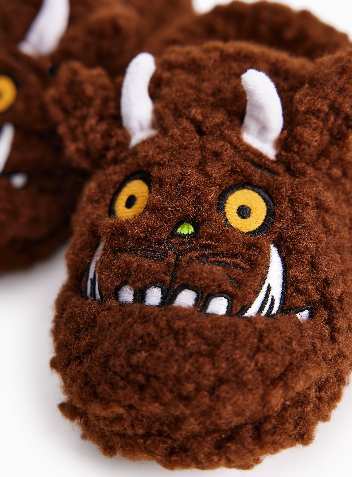 Gruffalo Brown Embroidered Slippers 6-7 Infant - Image 3 thumbnail