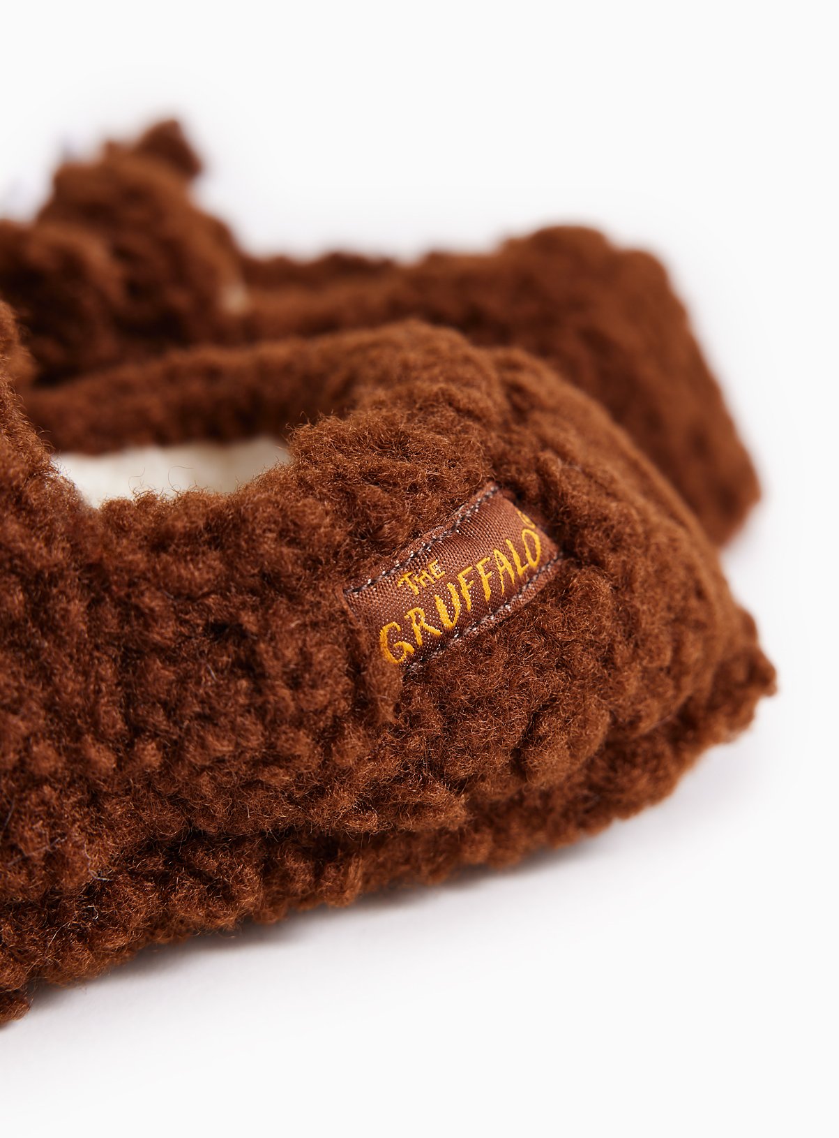 Gruffalo Brown Embroidered Slippers 6-7 Infant - Image 4 thumbnail