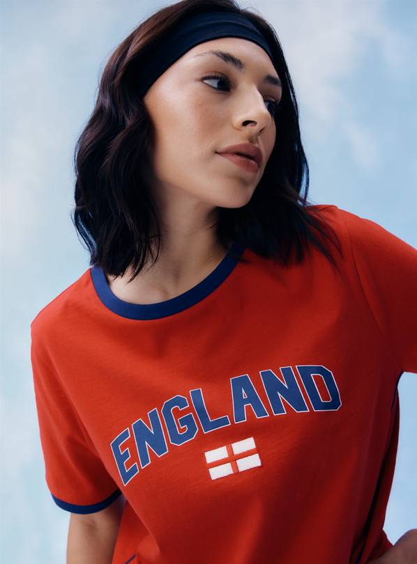 Red England Graphic T-Shirt M