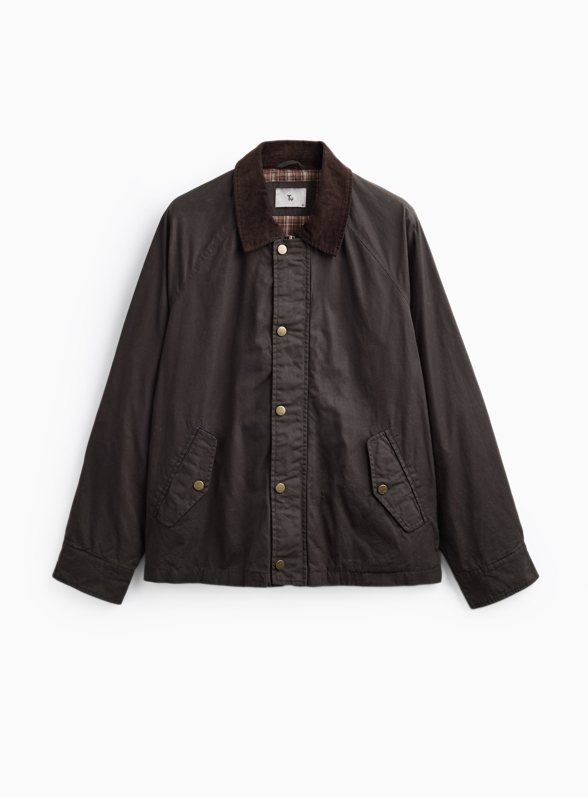 Khaki Wax Check Barn Jacket XXXL - Image 3 thumbnail