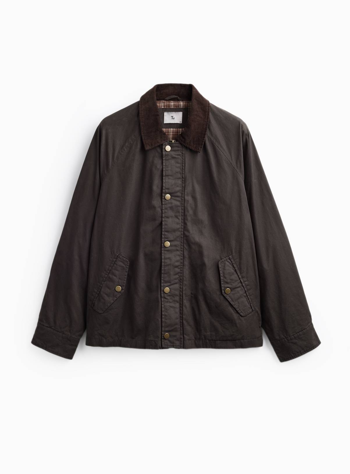 Khaki Wax Check Barn Jacket XXXL - Image 3