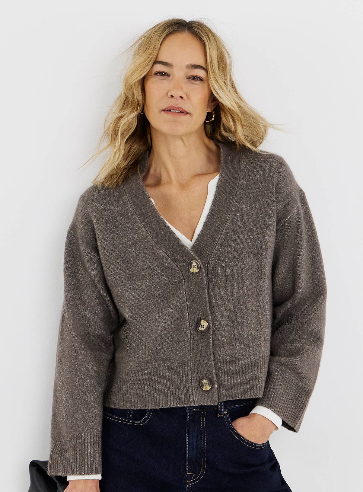 JD WILLIAMS Wide Sleeve V Neck Cardigan 32-34 - Image 1