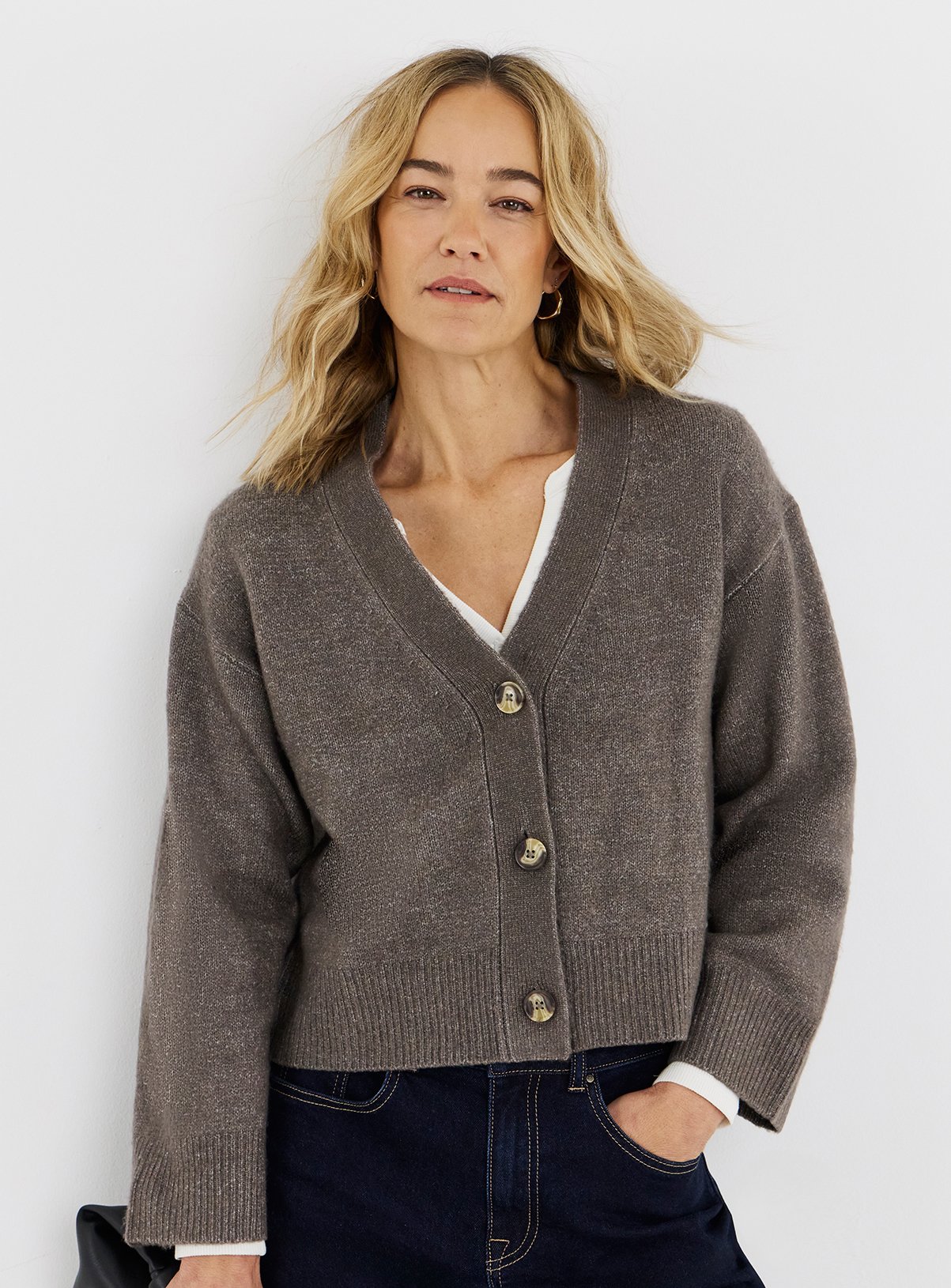 JD WILLIAMS Wide Sleeve V Neck Cardigan 28-30 - Image 1 thumbnail