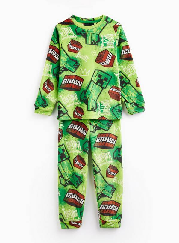Green Minecraft Print Slinky Pyjamas 5-6 years