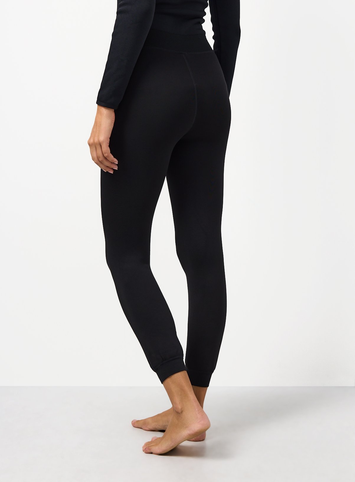 Black Thermal Faux Fur Lined Leggings S - Image 2 thumbnail
