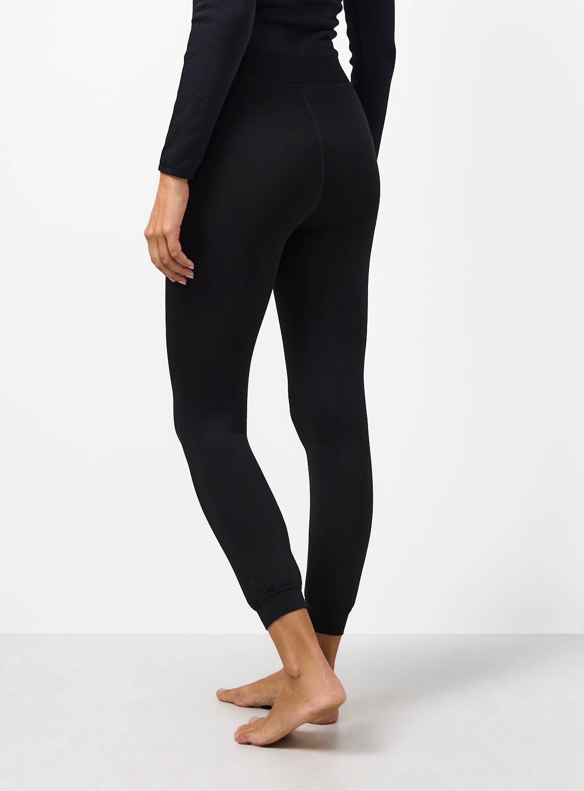 Black Thermal Faux Fur Lined Leggings S - Image 2