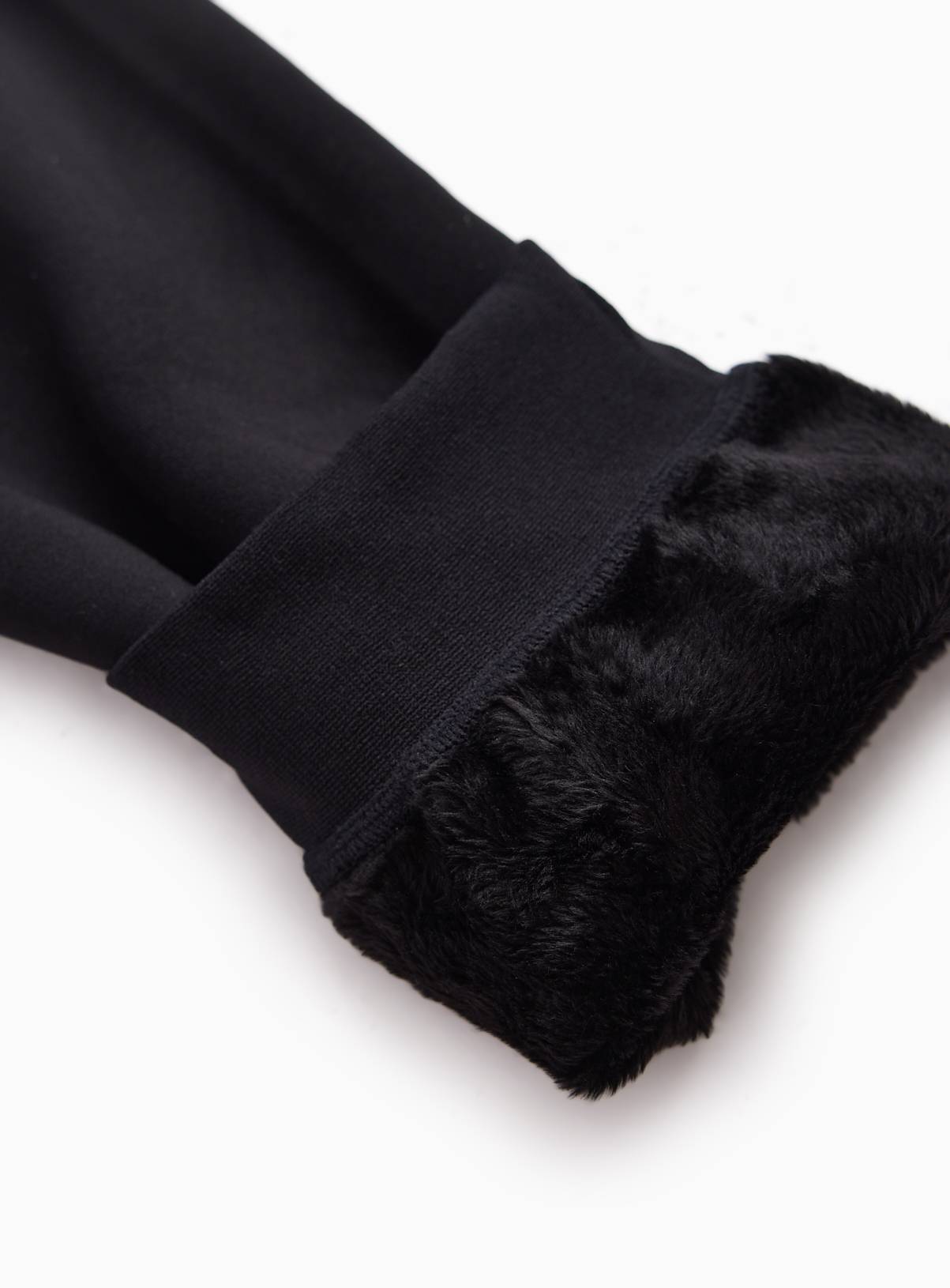 Black Thermal Faux Fur Lined Leggings S - Image 4
