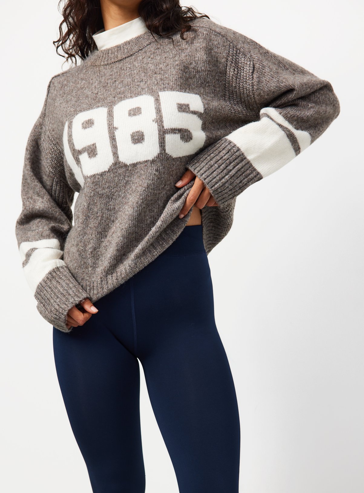 Navy Thermal Faux Fur Lined Leggings XL - Image 2 thumbnail