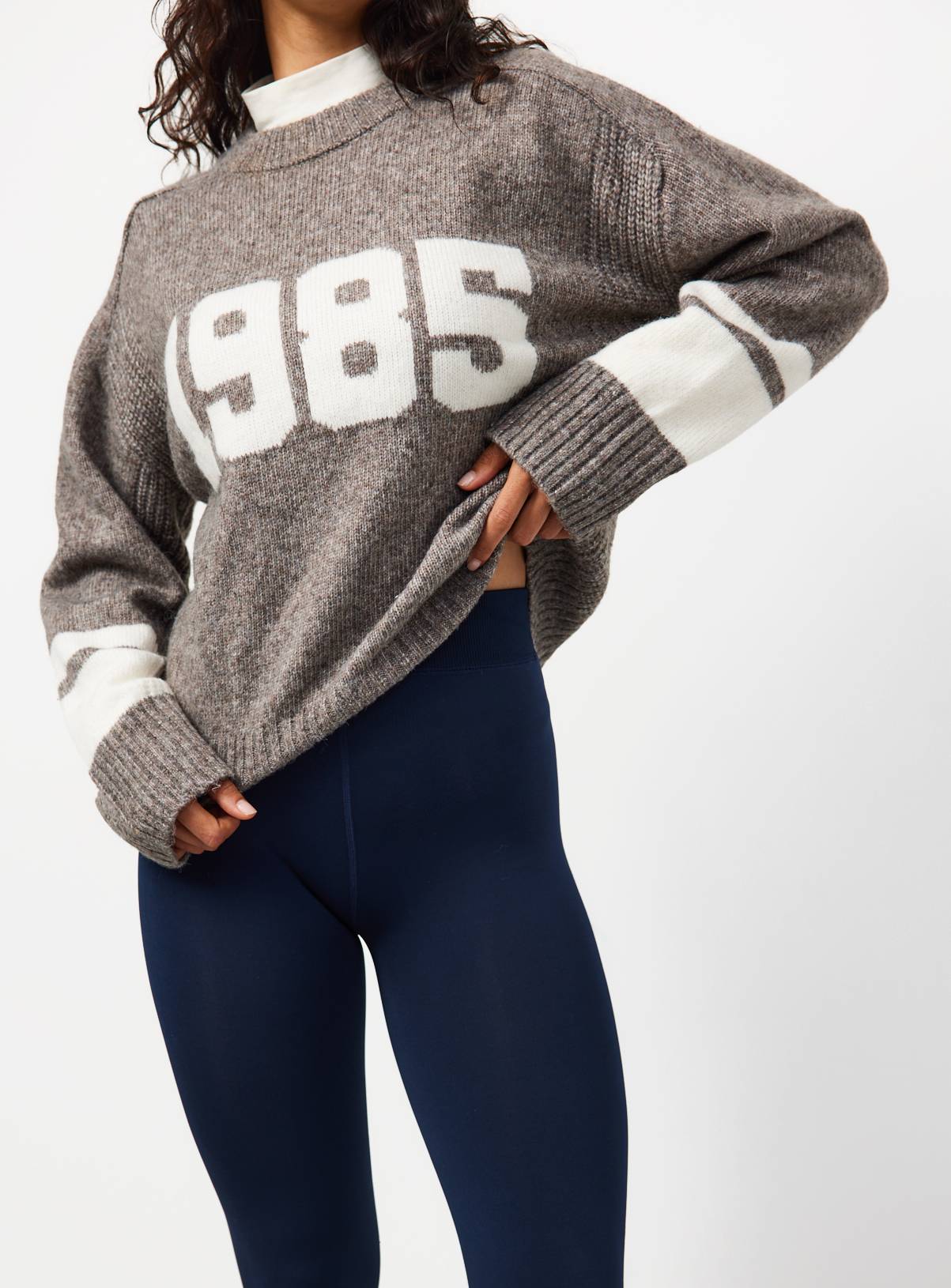 Navy Thermal Faux Fur Lined Leggings S - Image 2