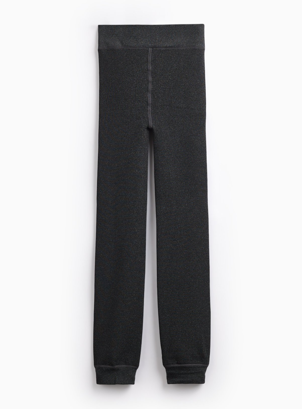 Grey Jacquard Thermal Faux Fur Lined Leggings XS - Image 3 thumbnail