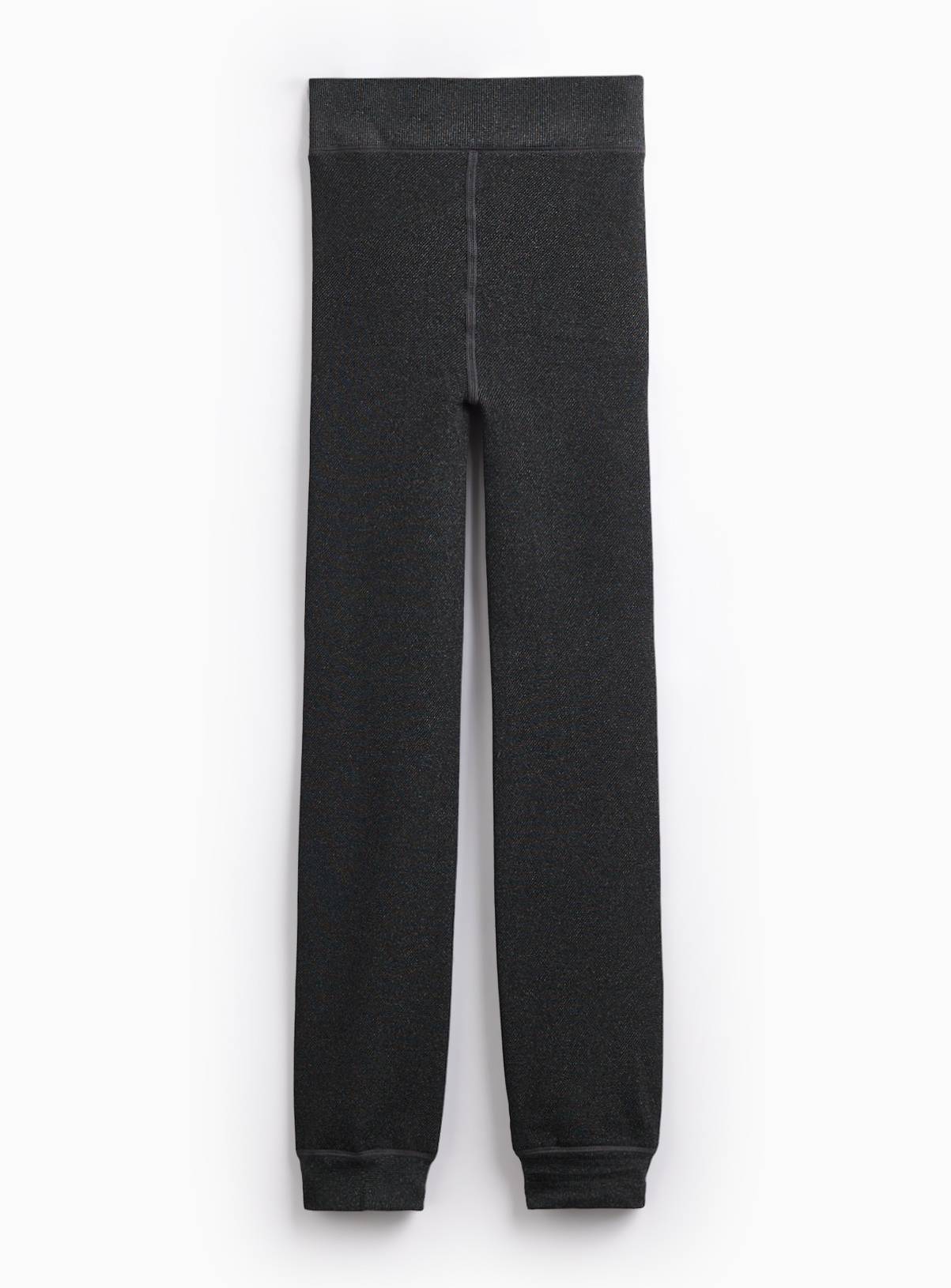 Grey Jacquard Thermal Faux Fur Lined Leggings XS - Image 3