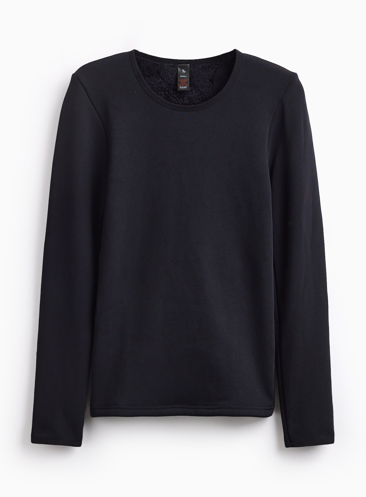 Black Thermal Faux Fur Lined Long Sleeve Top M - Image 3 thumbnail
