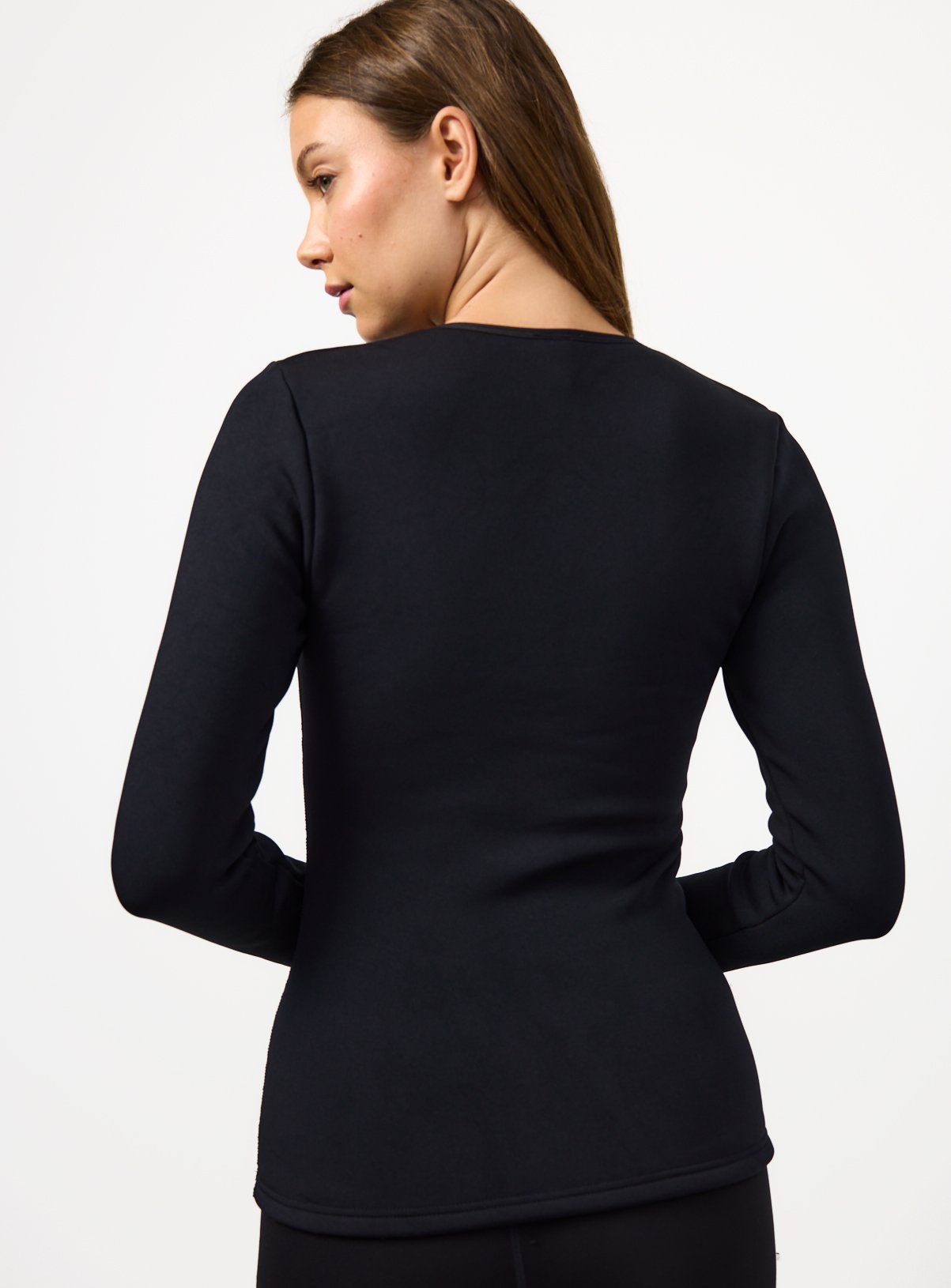 Black Thermal Faux Fur Lined Long Sleeve Top M - Image 5 thumbnail