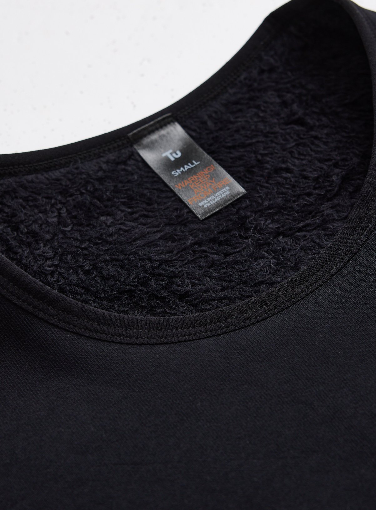 Black Thermal Faux Fur Lined Long Sleeve Top M - Image 6 thumbnail