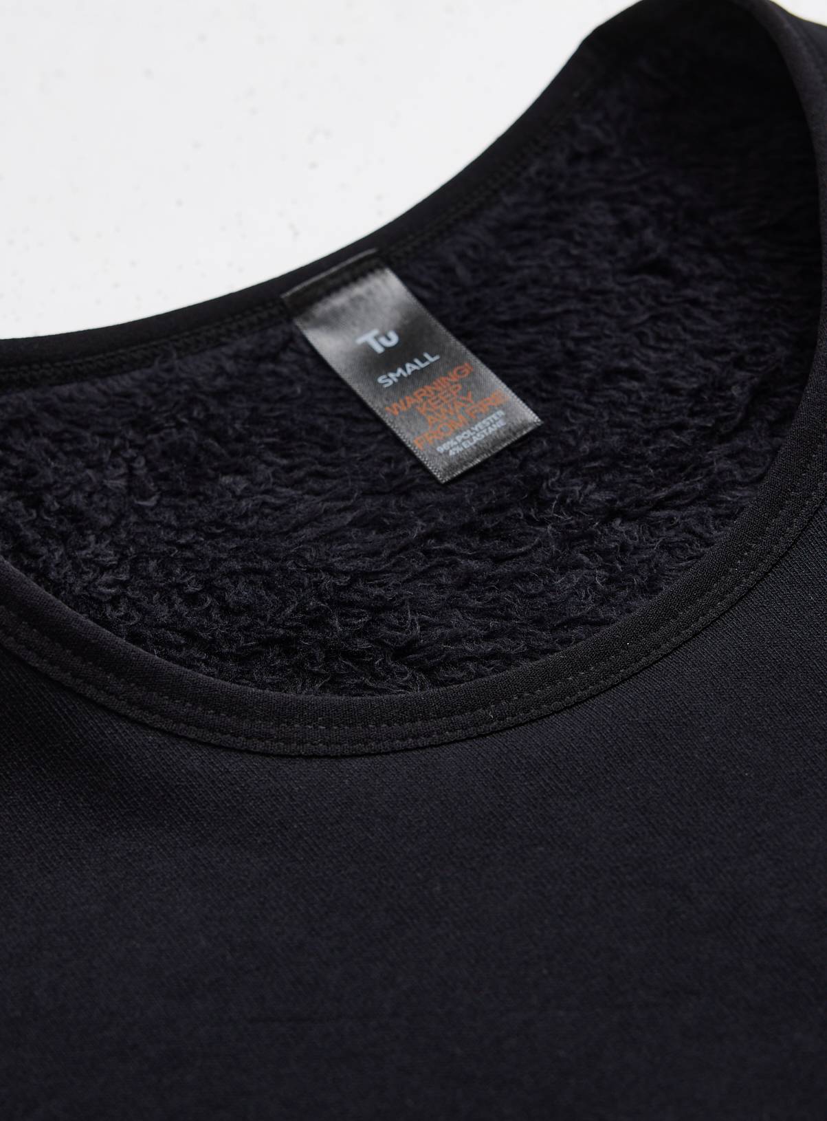 Black Thermal Faux Fur Lined Long Sleeve Top M - Image 6