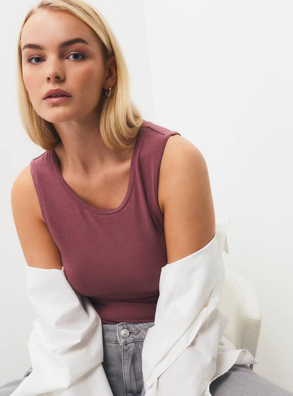 Pink & Cream Thermal Vest Tops 2-Pack L