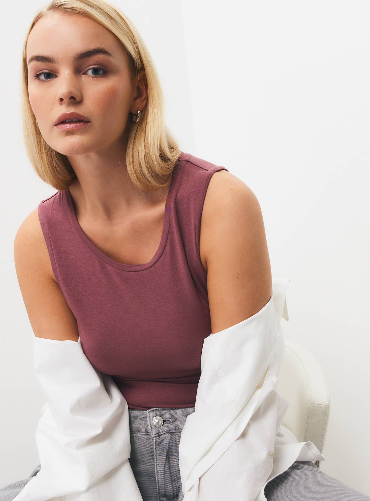 Pink & Cream Thermal Vest Tops 2-Pack XS - Image 1