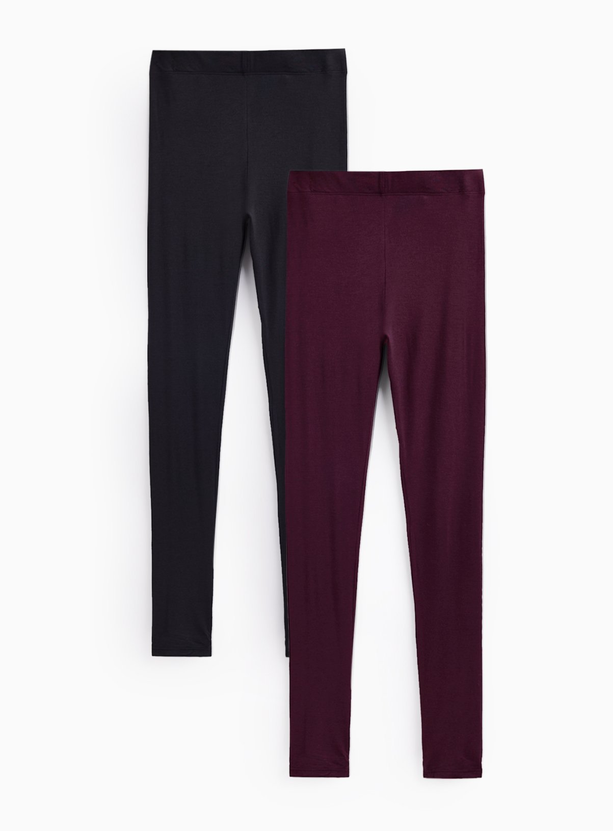 Plain Burgundy Thermal Leggings 2-Pack S - Image 1 thumbnail