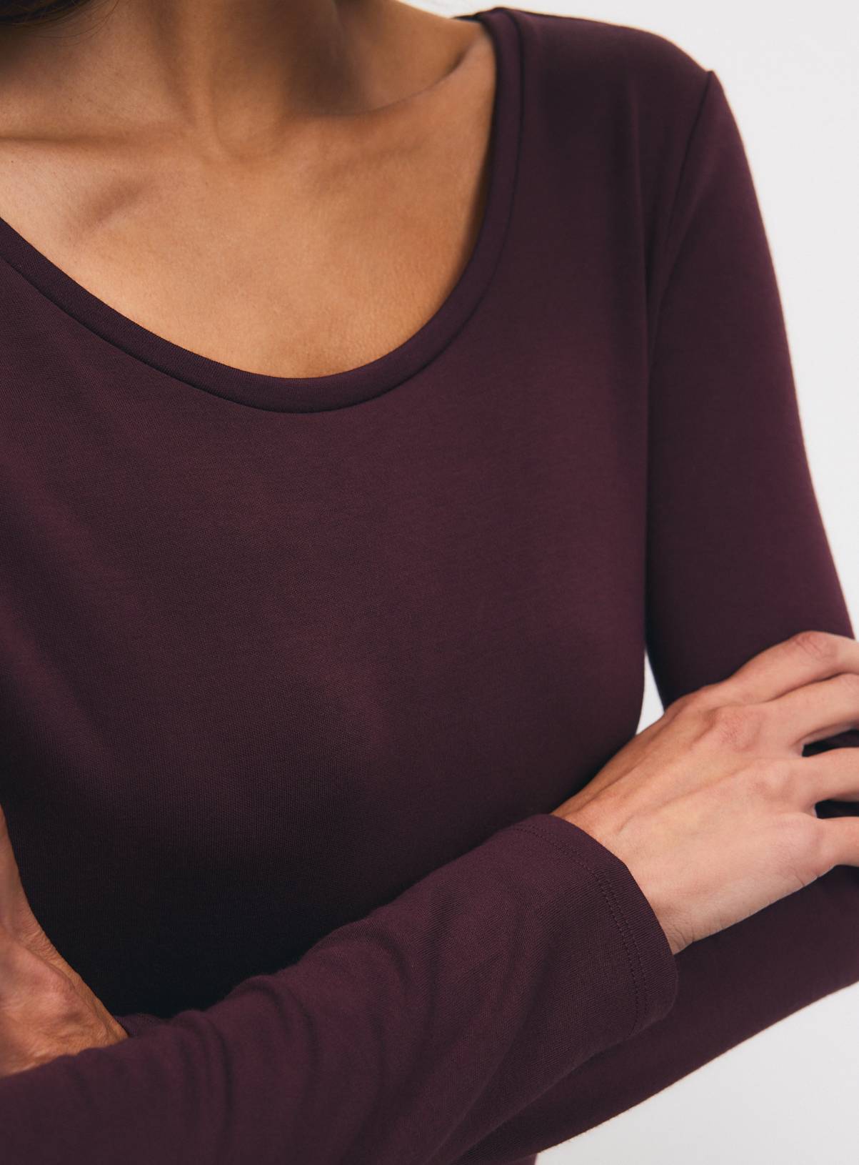 Black & Burgundy Thermal Long Sleeve Top 2-Pack XL - Image 2