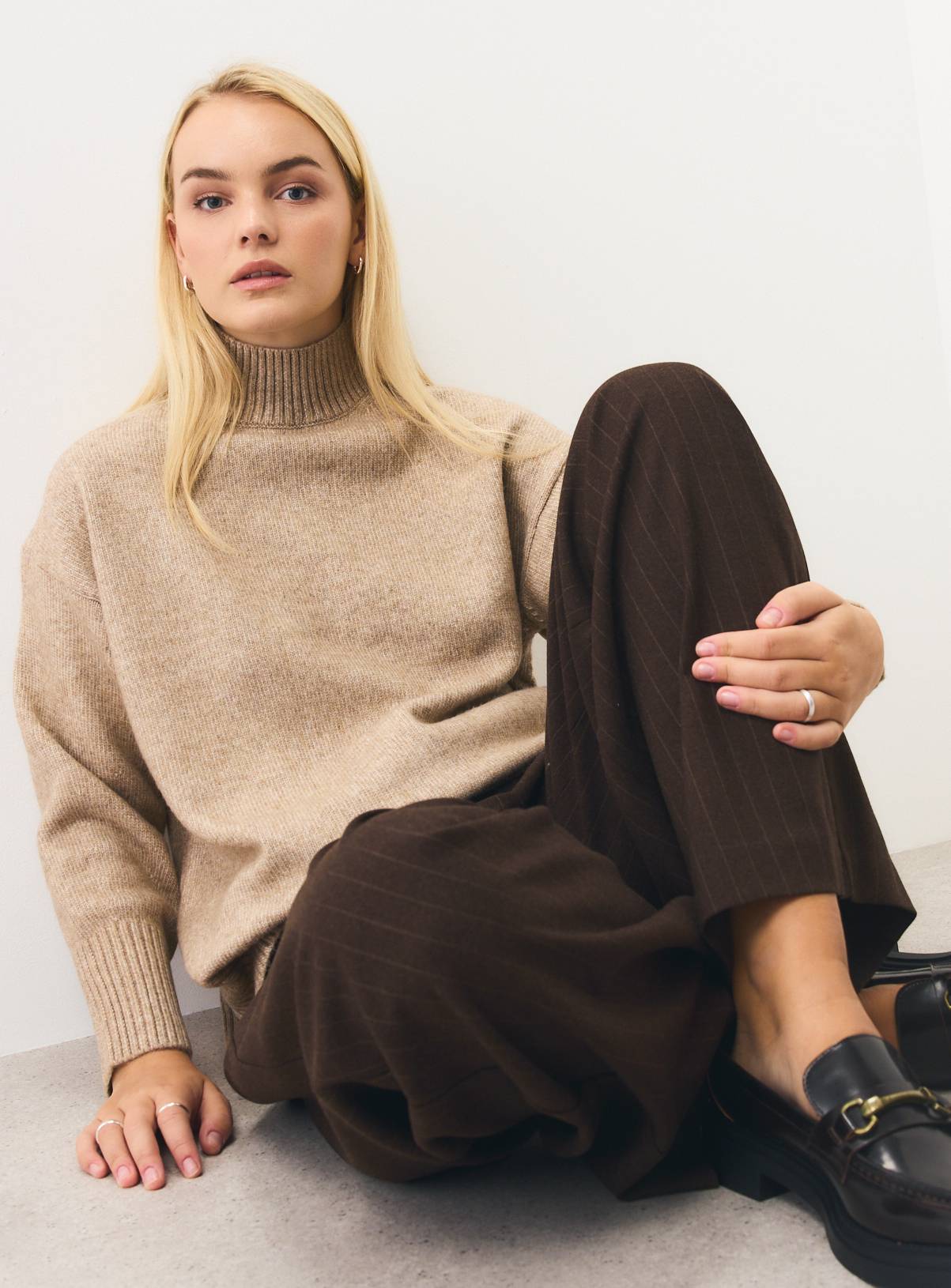 Oatmeal High Neck Oversized Jumper XL - Image 2