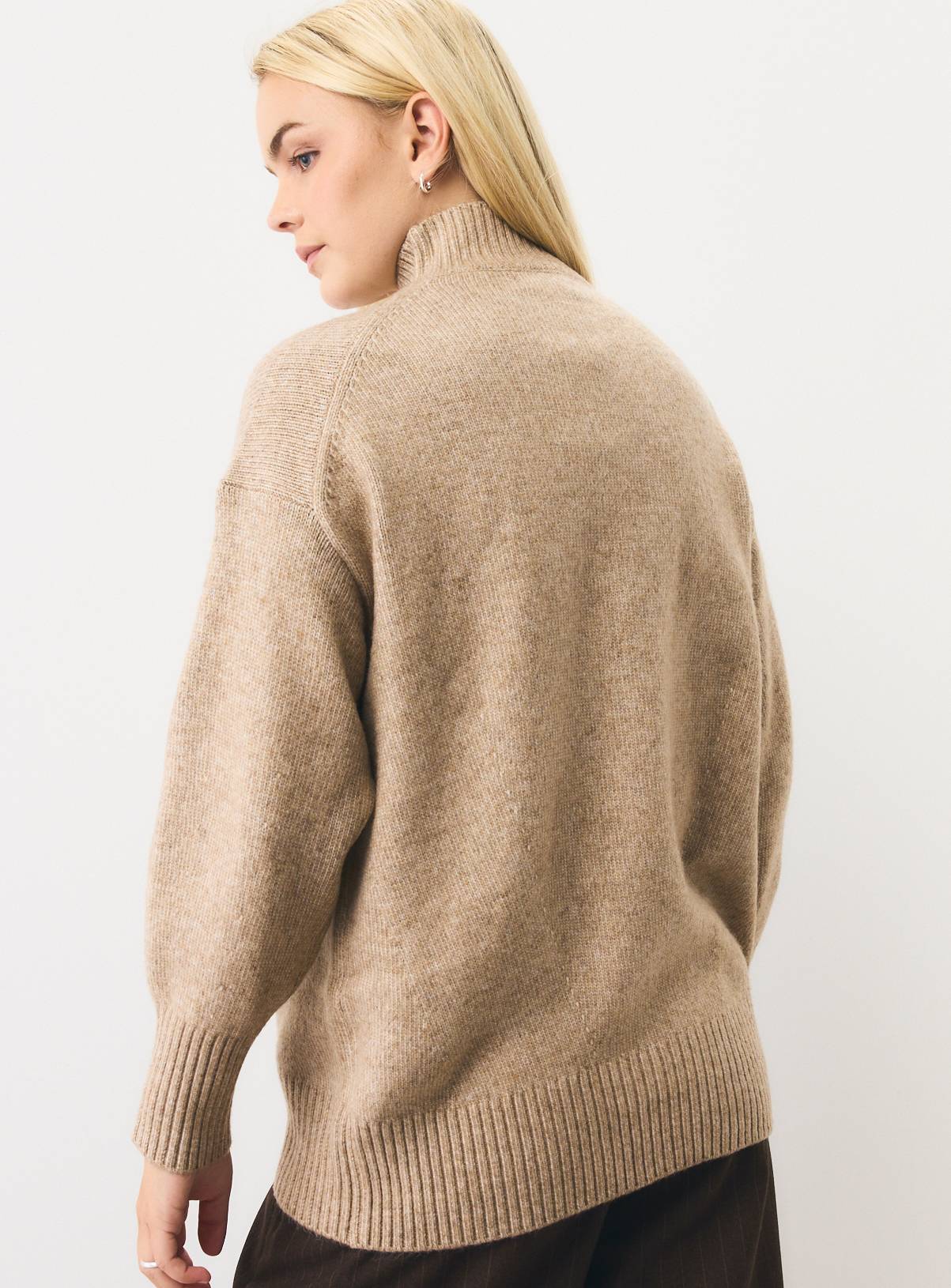 Oatmeal High Neck Oversized Jumper XL - Image 4