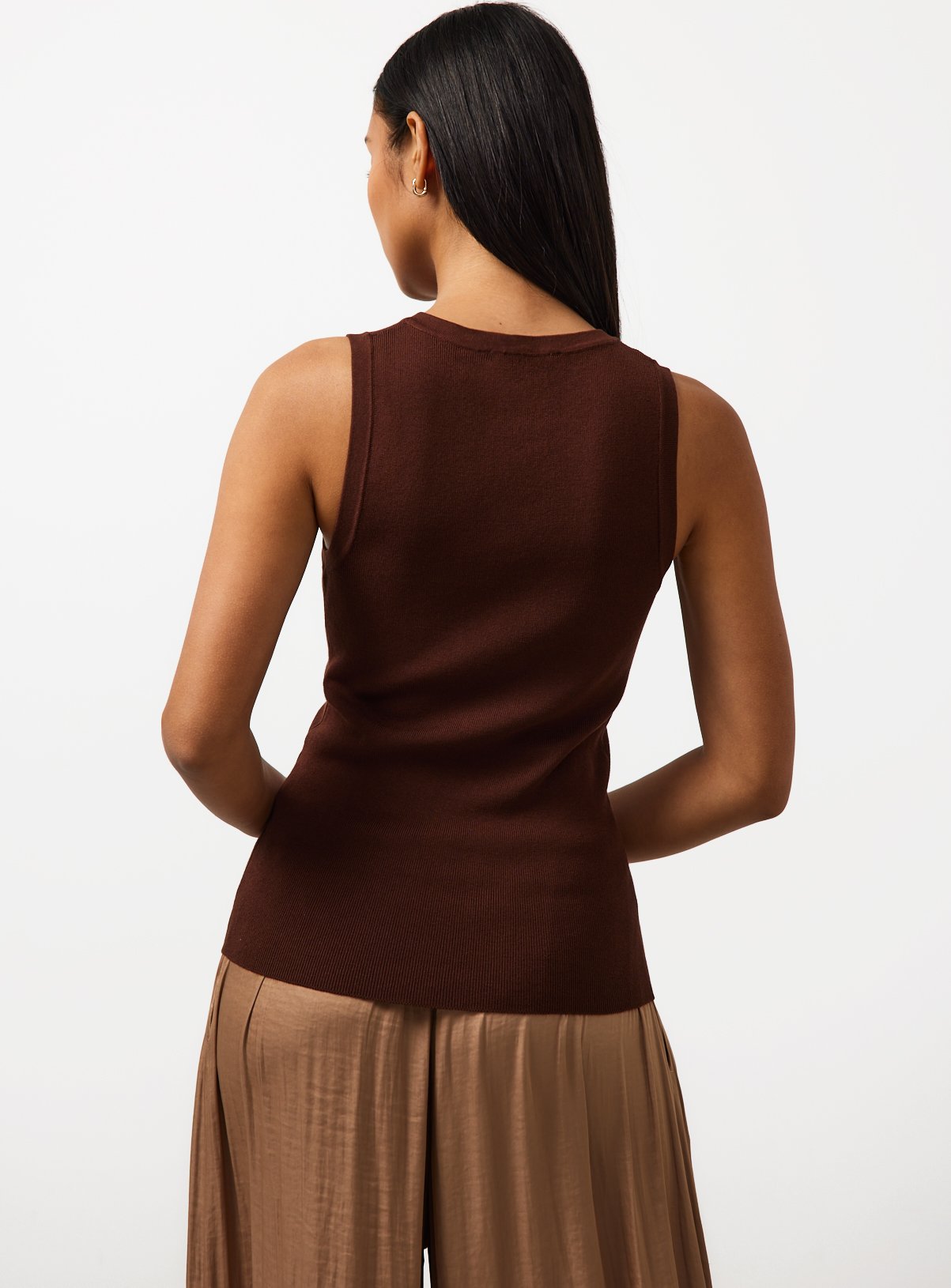 Brown Sun Button Detail Vest 14 - Image 4 thumbnail