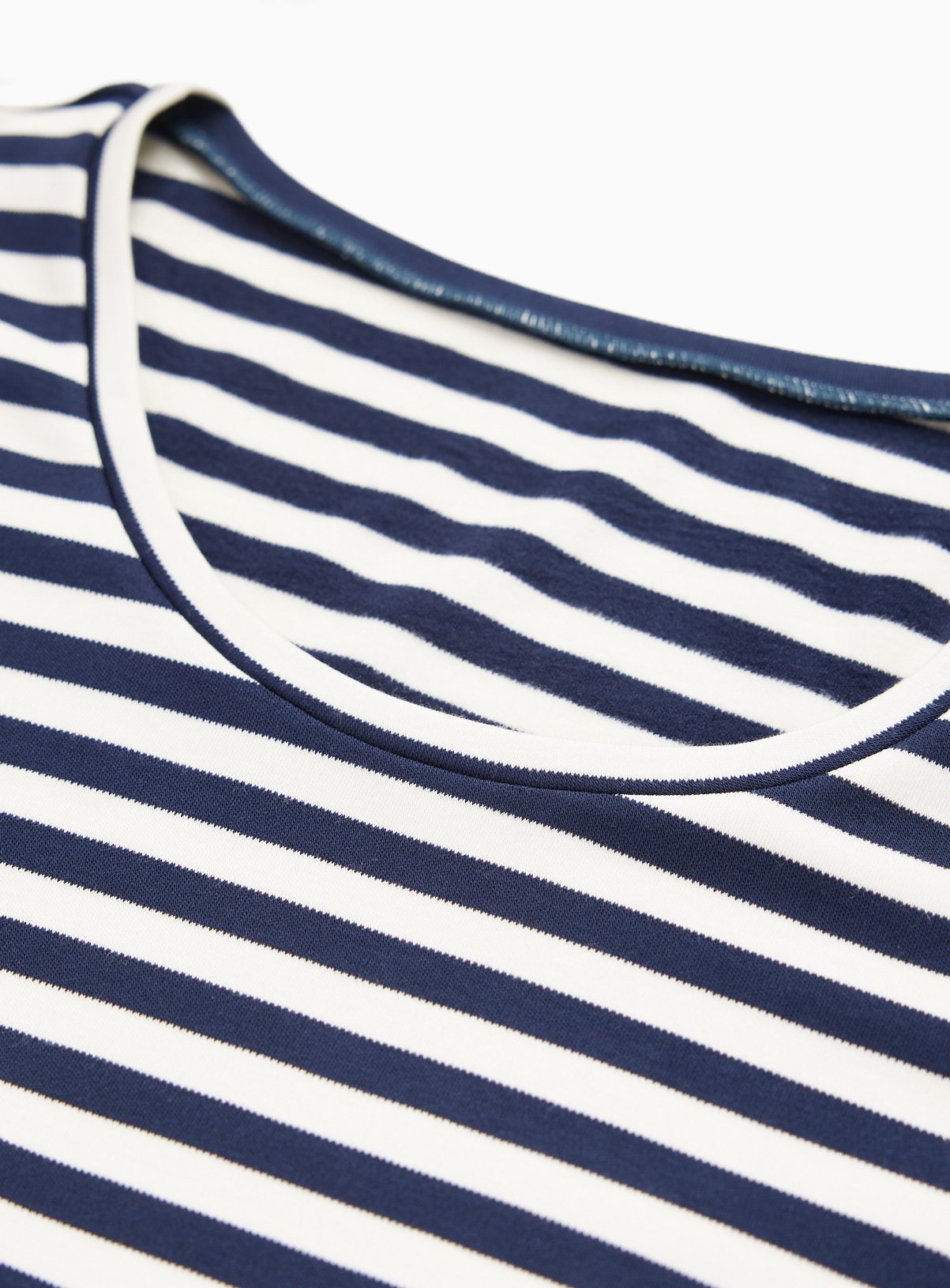 Navy & White Stripe Thermal Long Sleeve Top XS - Image 4 thumbnail