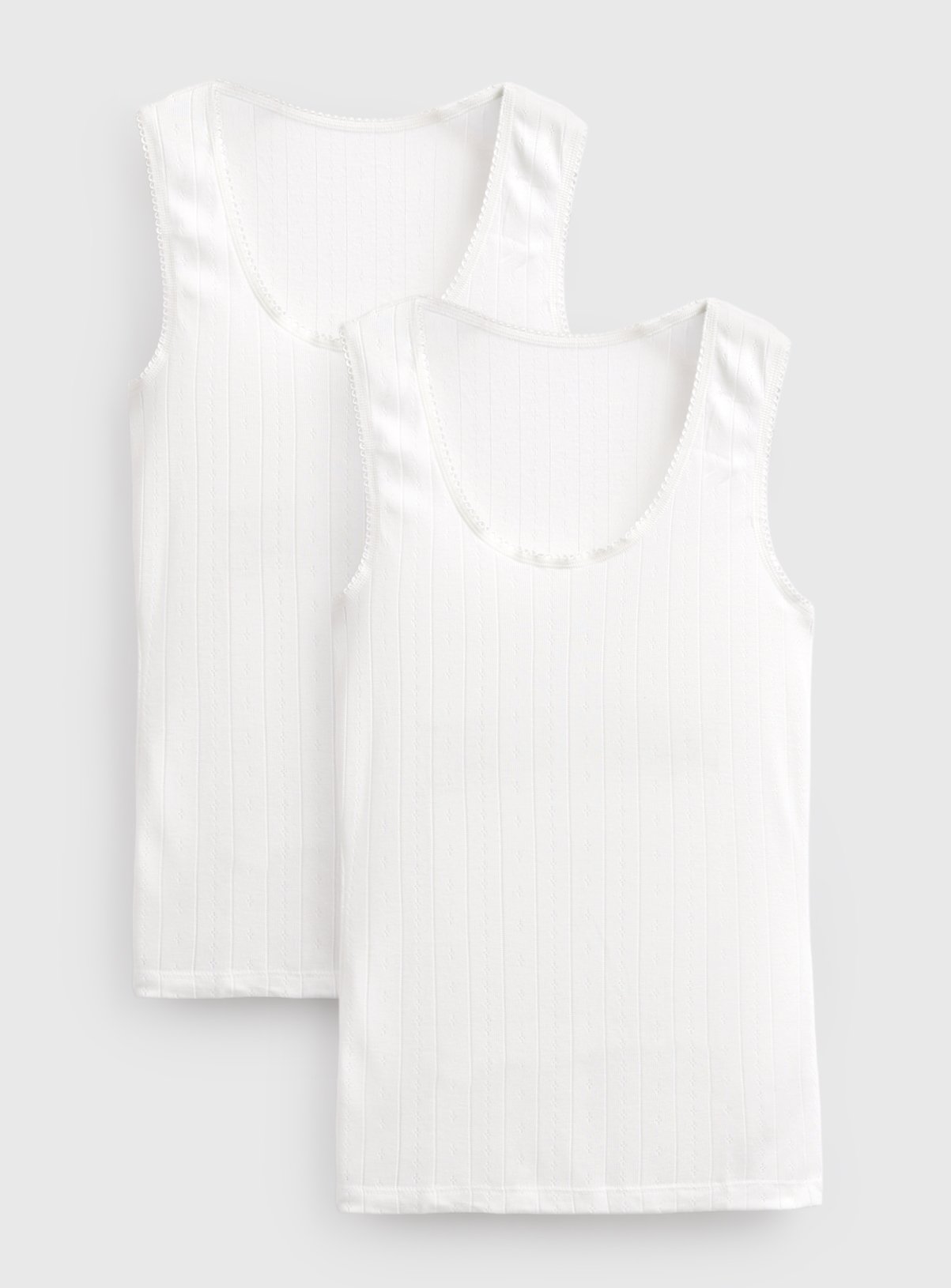 Cream Thermal Vest Tops 2-Pack XS - Image 3 thumbnail