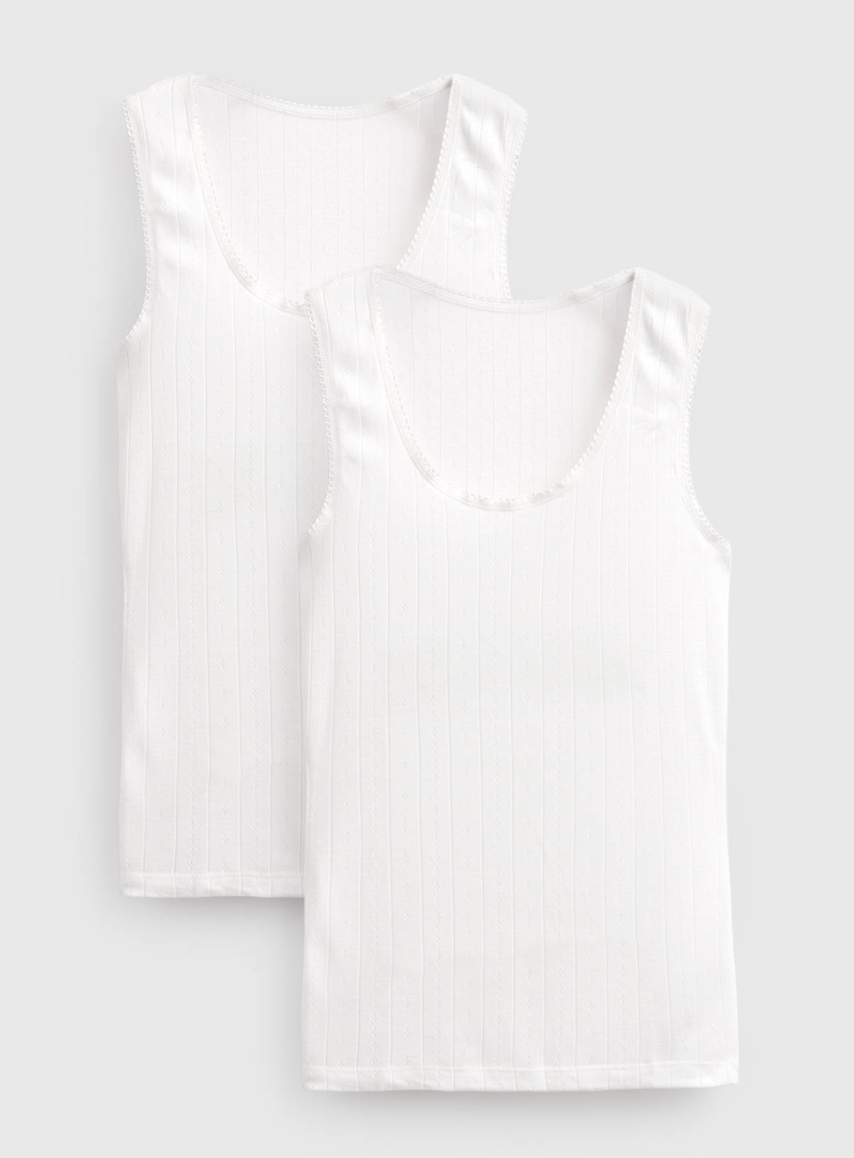 Cream Thermal Vest Tops 2-Pack XS - Image 3