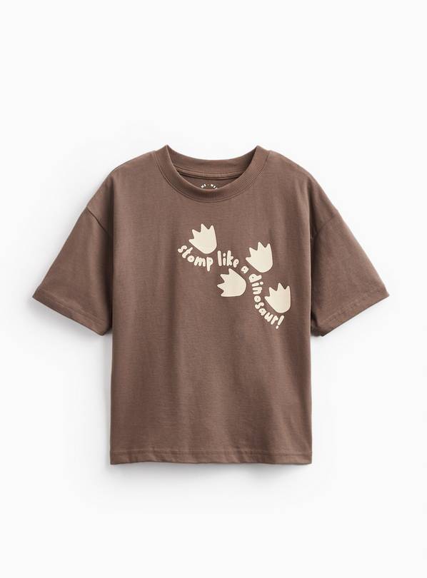 Brown Dinosaur Stomp Graphic T-Shirt 6-7 years