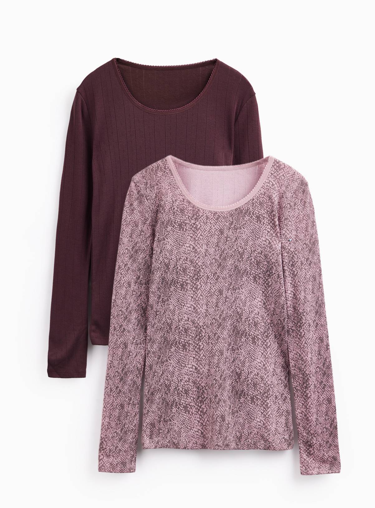 Pink Thermal Long Sleeve Tops 2-Pack XL - Image 3