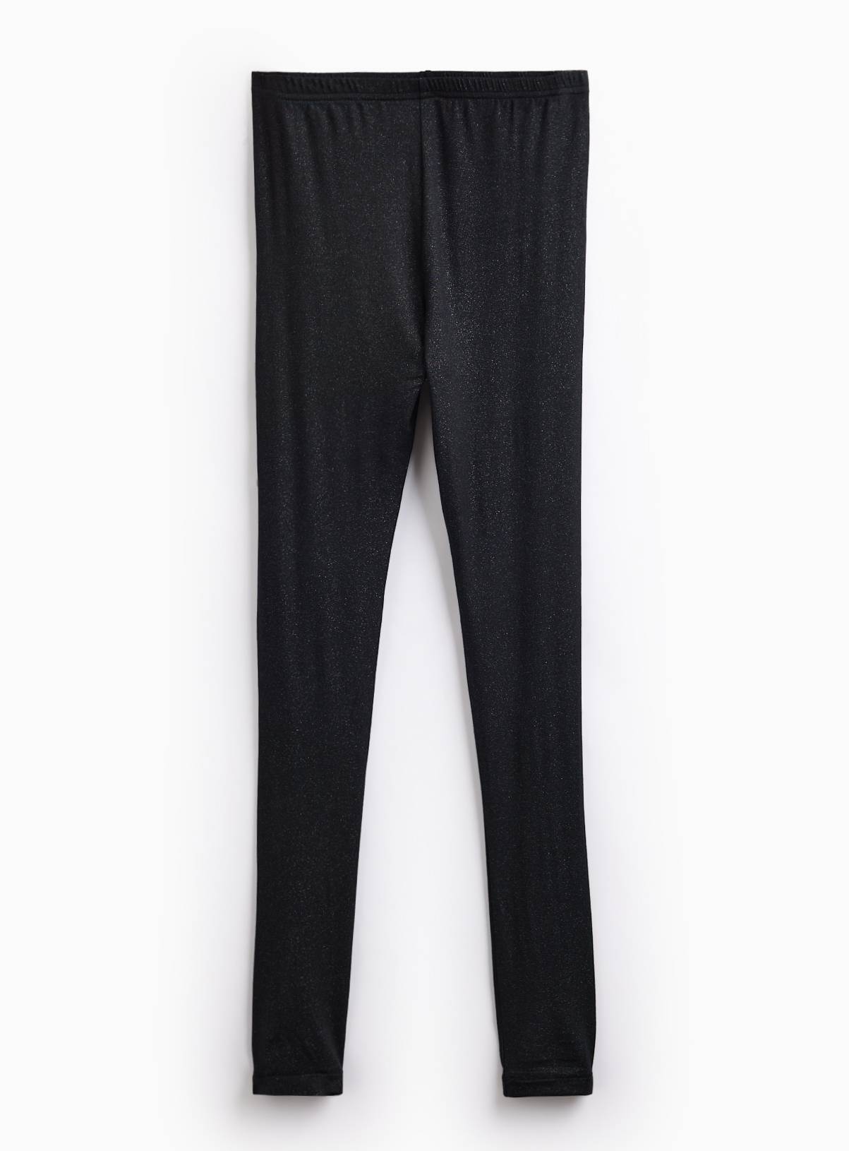Black Glitter Medium Warmth Thermal Leggings M - Image 3