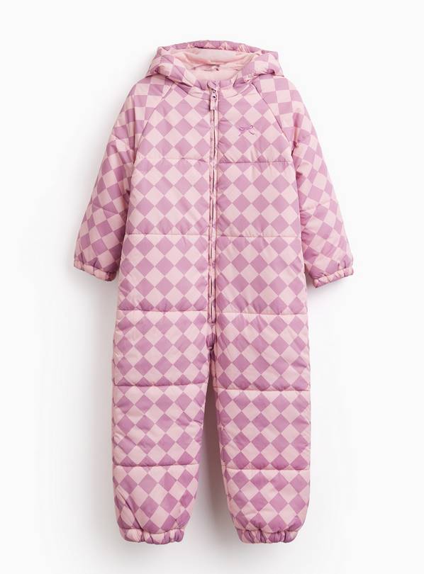 Pink Harlequin Print Snowsuit 4-5 years