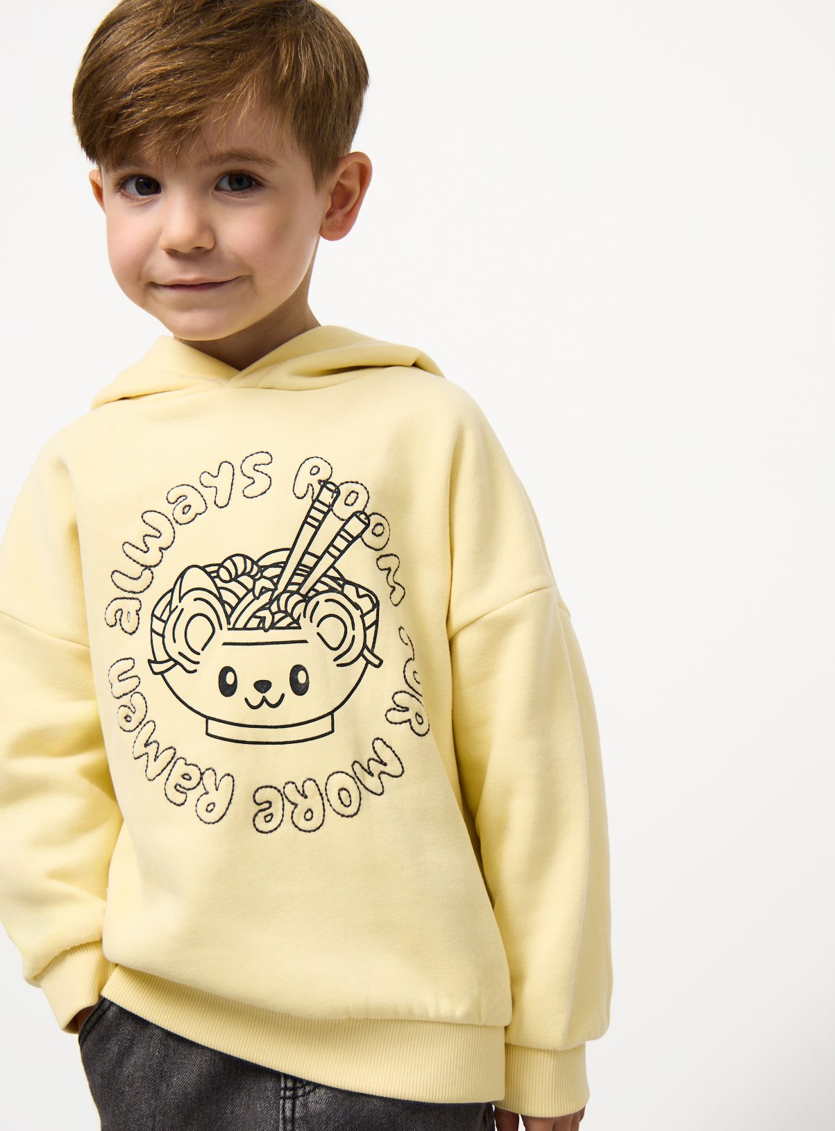 Yellow Ramen Graphic Hoodie 7-8 years - Image 1 thumbnail
