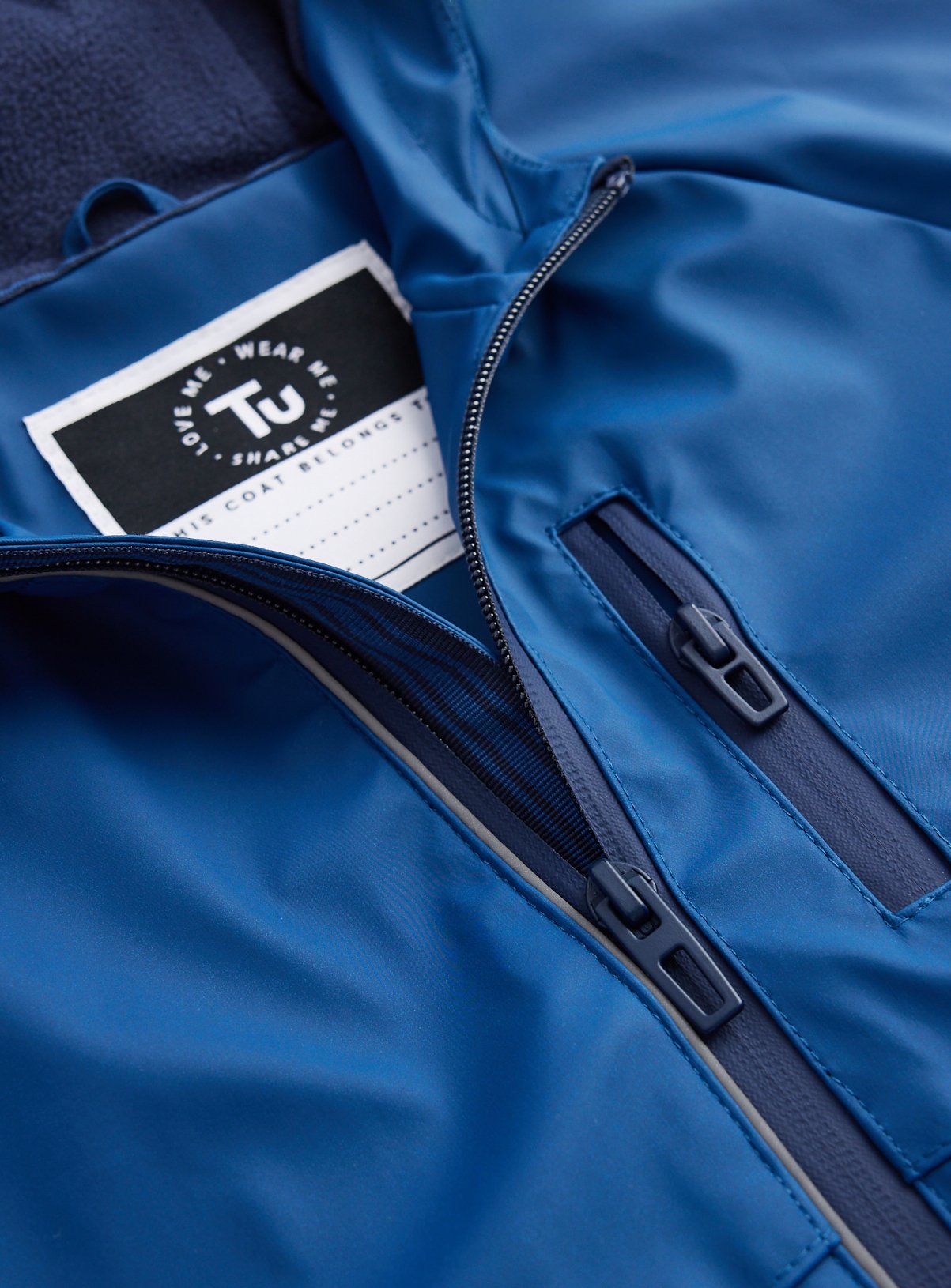 Blue Rubber Hooded Mac 1-2 years - Image 3 thumbnail