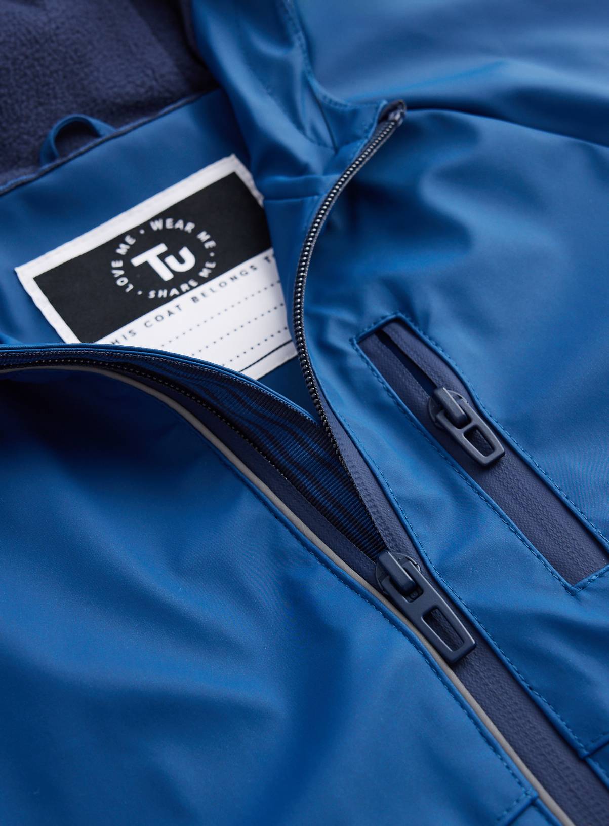 Blue Rubber Hooded Mac 1-2 years - Image 3