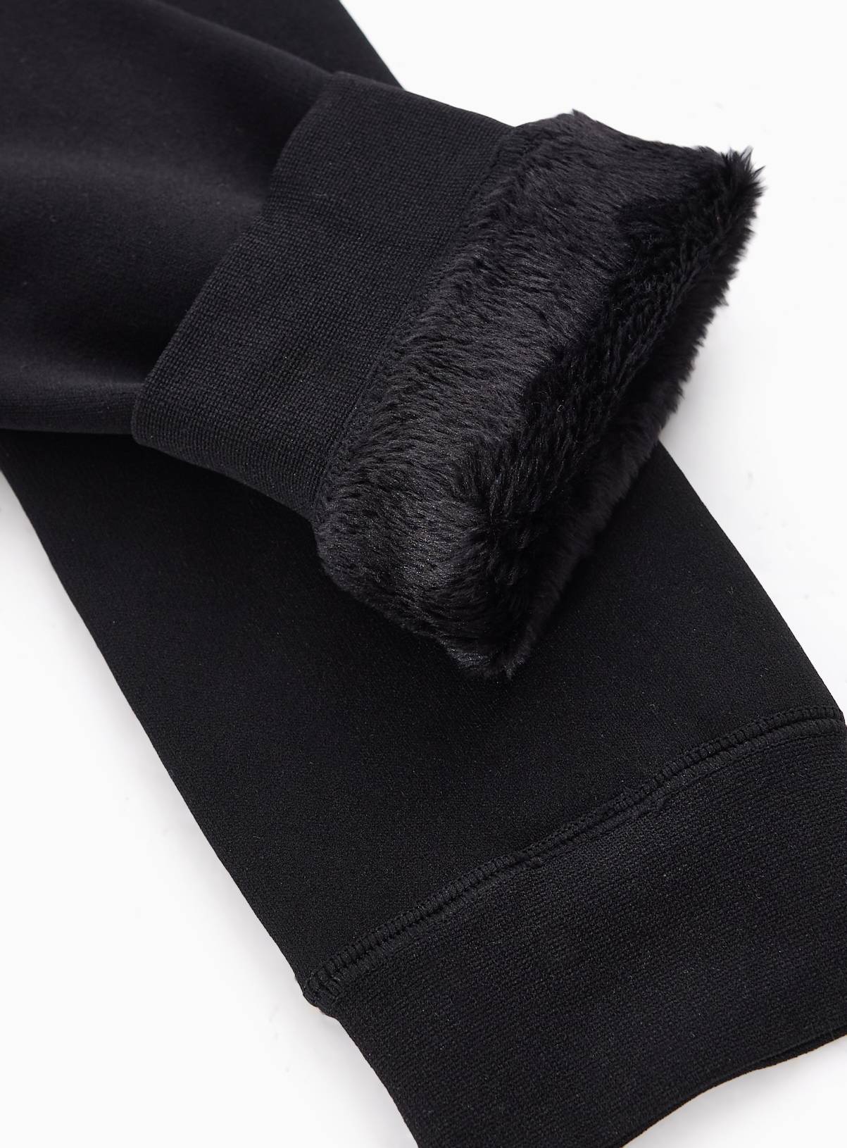 Black Thermal Faux Fur Lined Leggings 3-4 years - Image 2