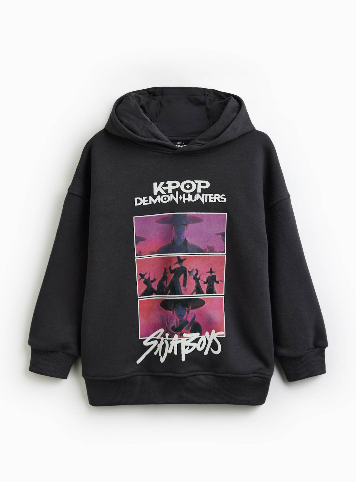 Black KPop Demon Hunters Graphic Hoodie 9 years - Image 1