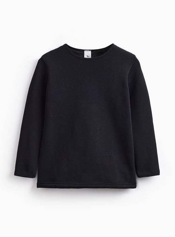 Black Thermal Faux Fur Lined Long Sleeve Top 9-10 years
